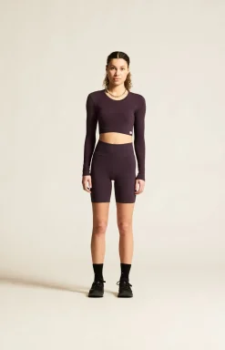 Collective Rib Cropped Ls Top W