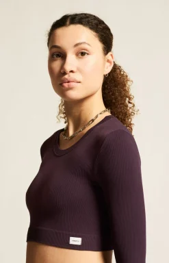 Collective Rib Cropped Ls Top W