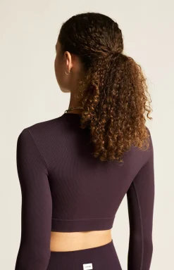 Collective Rib Cropped Ls Top W