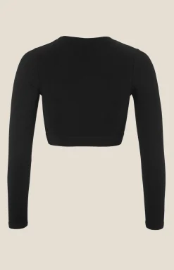 Collective Rib Cropped Ls Top W