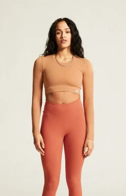 Collective Rib Cropped Ls Top W