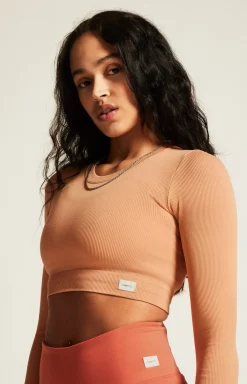 Collective Rib Cropped Ls Top W
