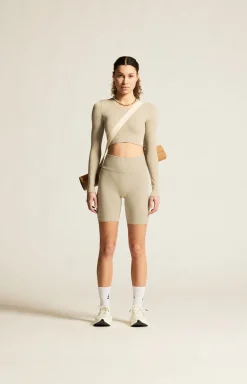 Collective Rib Cropped Ls Top W